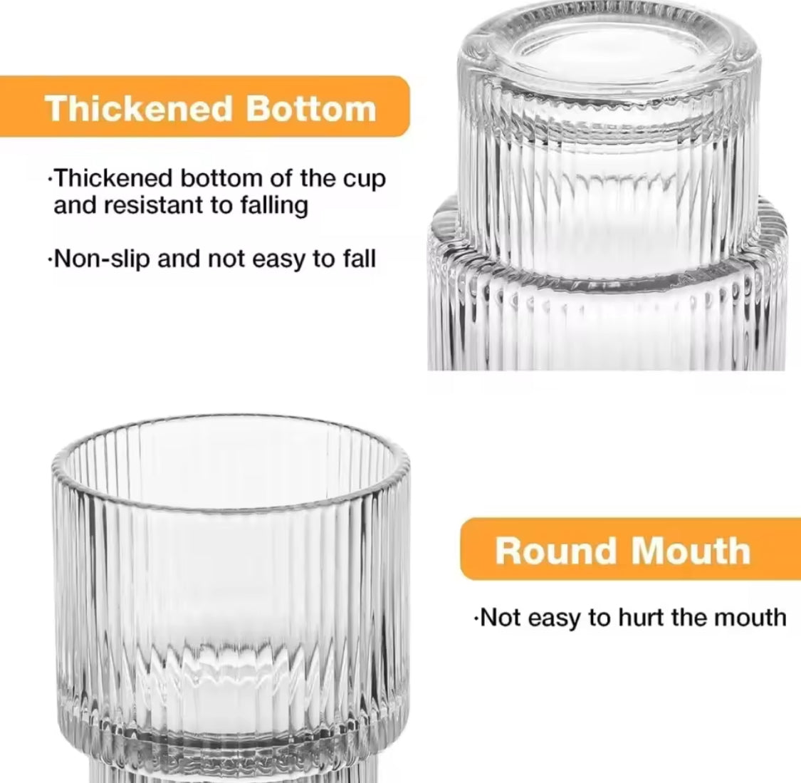 Transparent Strip Glass Cup With Bamboo Lid, Stackable Coffee Glass Cup, Reusable Smoothie Drinking Glass With Straw Transparent Strip Glass Cup With Bamboo Lid, Stackable Coffee Glass Cup, Reusable Smoothie Drinking Glass With Straw